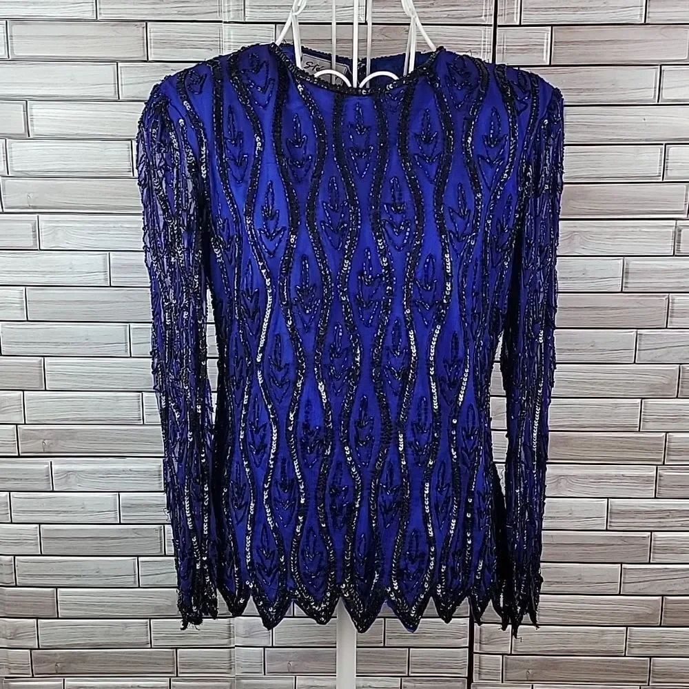 Stenay Vintage 80's beaded formal top Size S